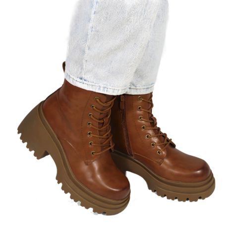 Botin Mujer Plataforma 93 Yassne Café-1
