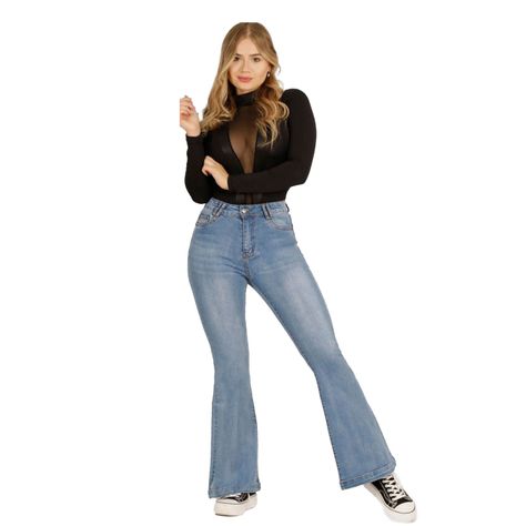 Jeans De Mujer Tiro Alto Flare Yassne J42-0