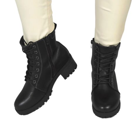Botin de Mujer Taco Bajo 02 Yassne Negro-1