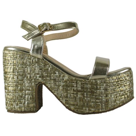 Sandalia de Plataforma Mujer Dorado-0