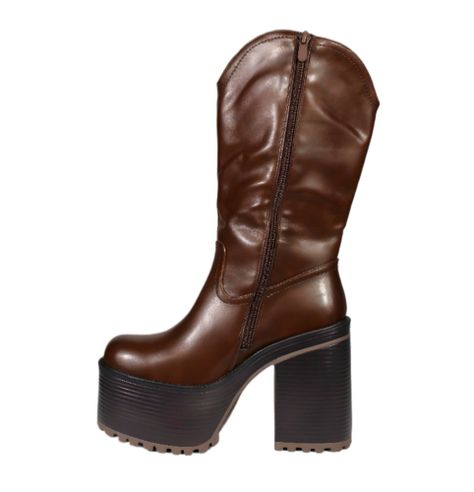 Bota Plataforma Ecocuero 95 Yassne Café-3
