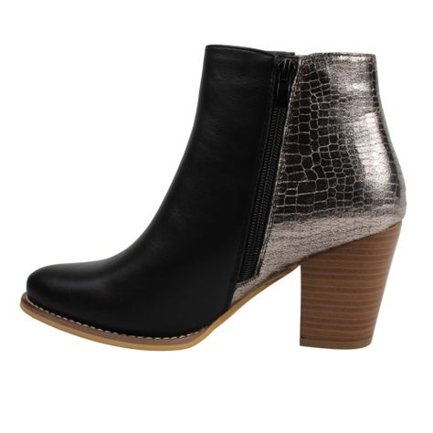 Botin Mujer Negro Texturizado 12 Yassne Negro-3