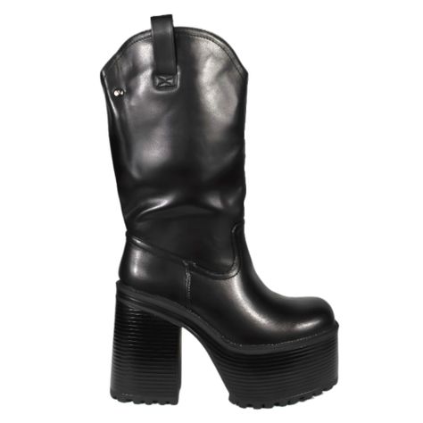 Bota Plataforma Ecocuero 95 Yassne Negro-0