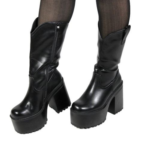 Bota Plataforma Ecocuero 95 Yassne Negro-1