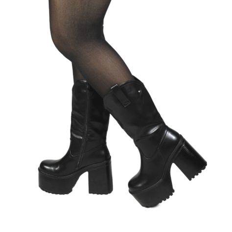 Bota Plataforma Ecocuero 95 Yassne Negro-2
