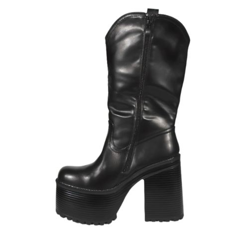 Bota Plataforma Ecocuero 95 Yassne Negro-3