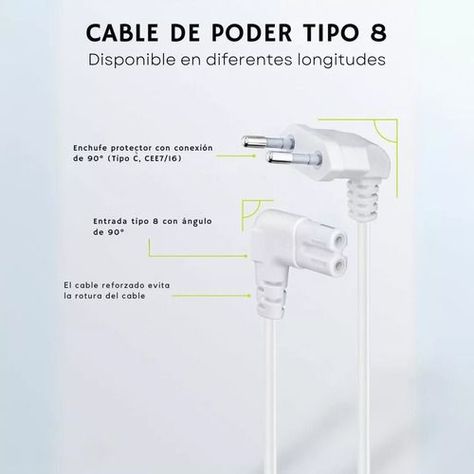2cables De Poder Tv Blanco2m Premium Smarttv Corriente Tipo8-3