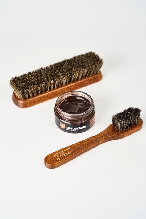 KIT Crema Para Calzado Café + Esc aplicadora y brillo-1