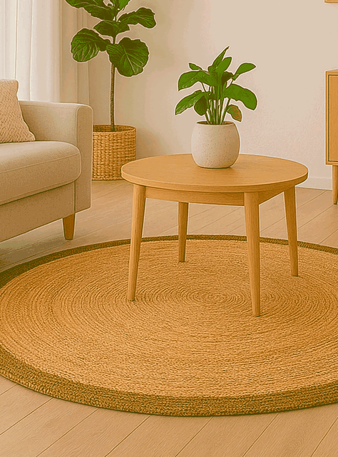 Alfombra Redonda Yute 200 cm Nav Bk 040 Bazhars-2