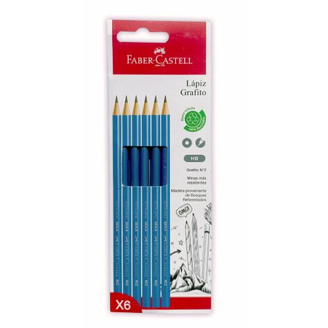 Lápiz grafito ECO HB Faber-Castell cuerpo azul X6 BC-0