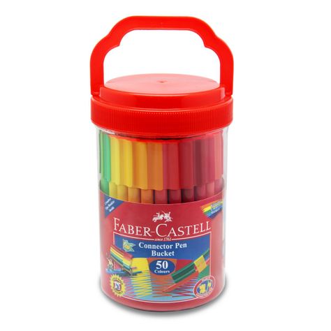 Set Súper Balde Faber-Castell Marcador Connector x50 Colores-1