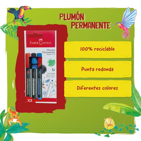 Marcador Permanente Winner Faber-Castell 52E redondo x3 BC-1