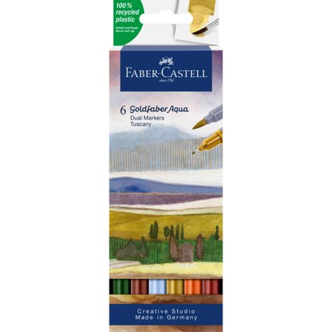 Marcador Dual Goldfaber Aqua Faber-Castell x6 Colores Toscan-0