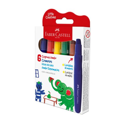 Crayones Jumbo Básicos Little Creatives Faber-Castell x6 und-1