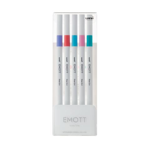 Set Tiralíneas Uniball Emott PEM-SY N°5 x5 Colores-1