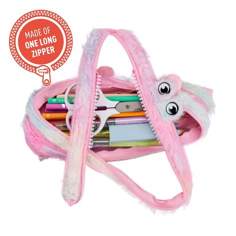 Estuche de Faber-Castell Furry Monster Rosado y Amarillo-1