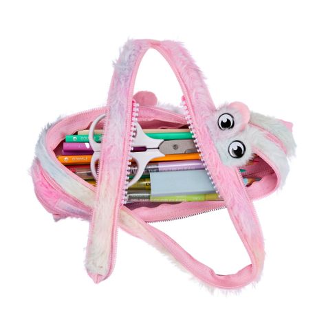 Estuche de Faber-Castell Furry Monster Rosado y Amarillo-2