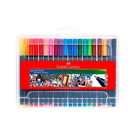 Marcador Grip Finepen Faber-Castell x20 Colores-0