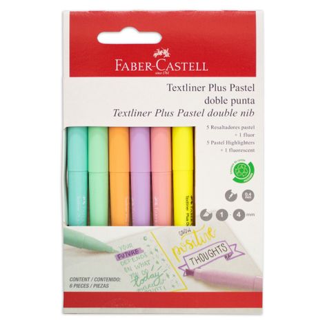 Destacador Textliner Plus Faber-Castell Doble Punta x6 uds.-0
