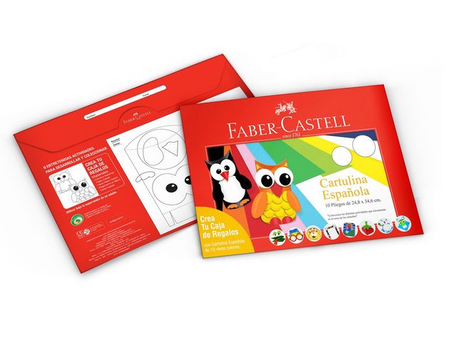 Cartulina Española Faber-Castell x10 Pliegos de Colores-0