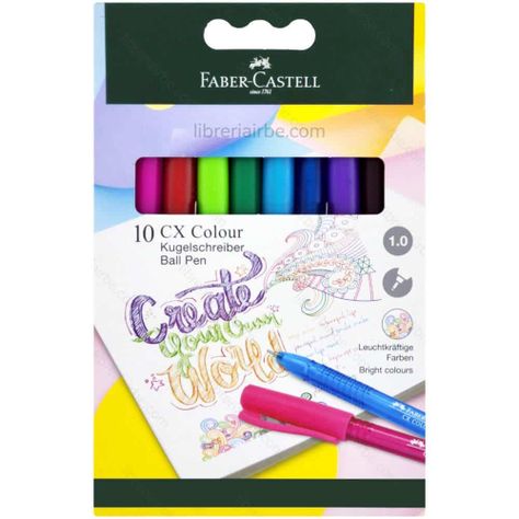 Bolígrafo CX Colour Faber-Castell x10 Colores-0