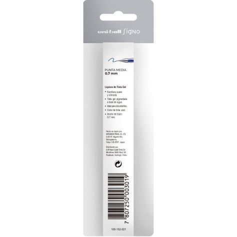 Lápices Gel Uniball Signo-100 0.7mm x2 azules-1
