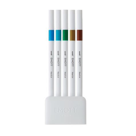 Set Tiralíneas Uniball Emott PEM-SY N°4 x5 Colores-1