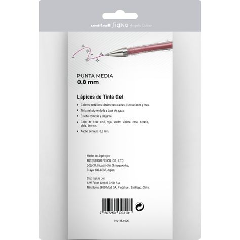 Lápices Gel Uniball Signo-120 x8 Colores Metálicos-1