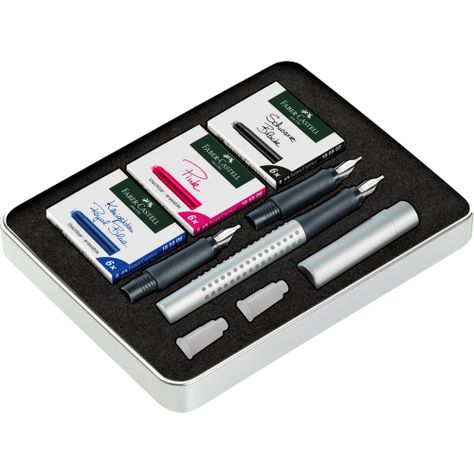 Pluma Estilográfica Grip Tamaños + Tintas Faber-Castell-1