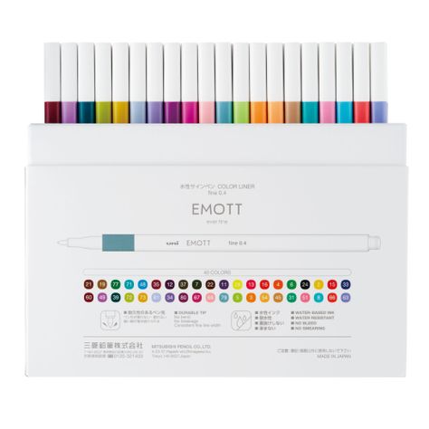 Set Tiralíneas Uniball Emott PEM-SY x40 Colores-1
