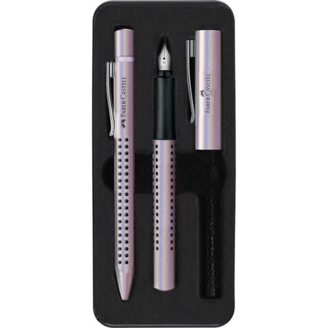 Pluma + Bolígrafo Grip Edition Faber-Castell Glam Pearl-0