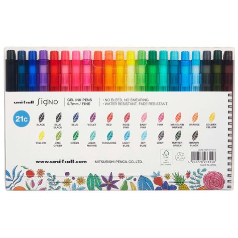 Set Bolígrafos Uniball UNI UM-155 Bujo x21 Colores-1