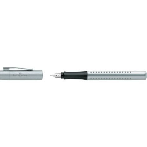 Pluma Estilográfica Grip 2011 M Plateado Faber-Castell-3