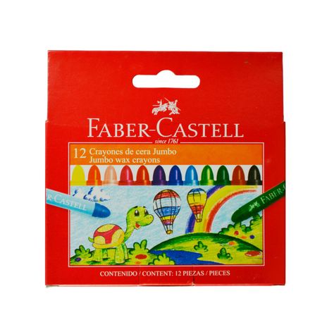 Crayones De Cera Jumbo Faber-Castell x12 Colores-0