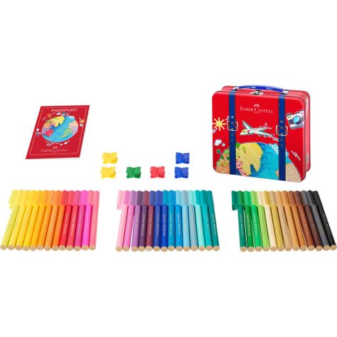 40 Marcadores Connector + Estuche Maleta Viaje Faber-Castell-2