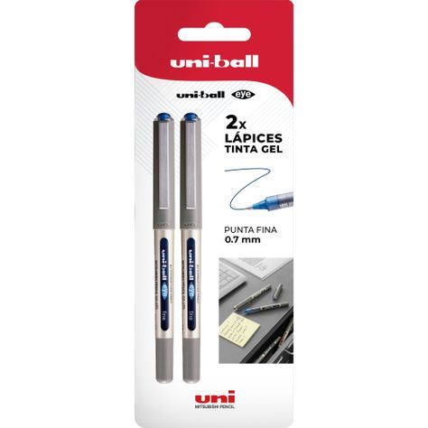 Lápices Gel Uniball Eye BC x2 uds. azules-0