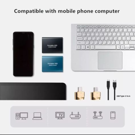 Disco Duro Portable Externo SSD 4 TB Azul -2