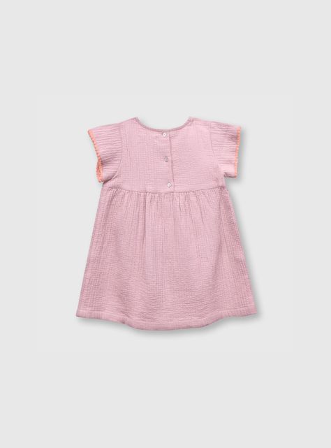 Vestido De Bebe Niña Bordado Lila (3 A 36 Meses) Colloky-1