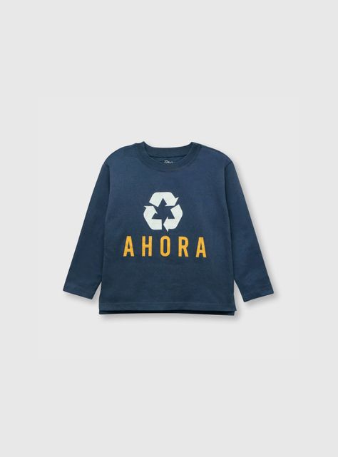 Polera de bebé niño reciclado Azul (3 a 36 meses) Colloky-0