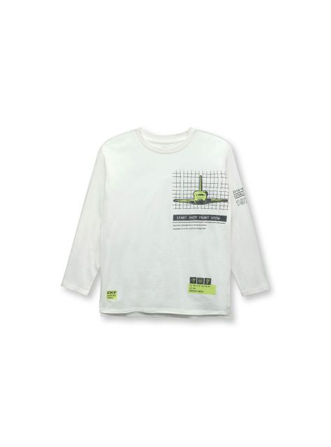 Polera De Niño Espacial Blanco (2 A 12 Años) Colloky-0