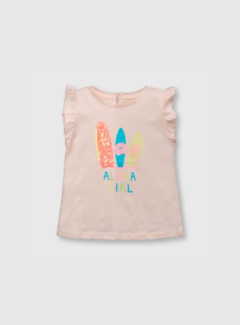 Polera De Bebe Niña Surf Rosado (3 A 36 Meses) Colloky-0