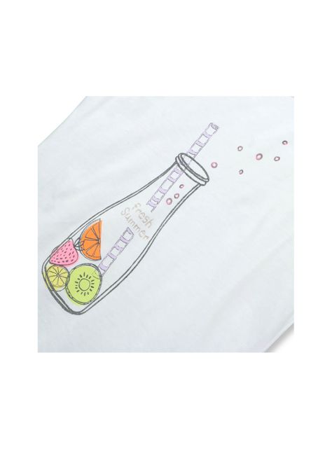 Polera De Niña Botella Blanco (2 A 12 Años) Colloky-2