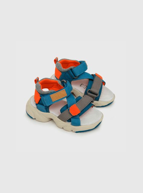 Sandalia De Niño Straps Chunky Azul (21 A 27) Colloky-0