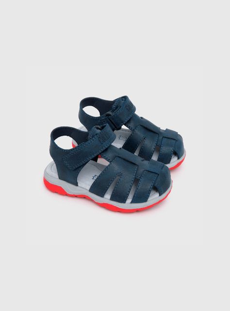 Sandalia De Niño Velcro Franciscana Azul (21 A 27) Colloky-0