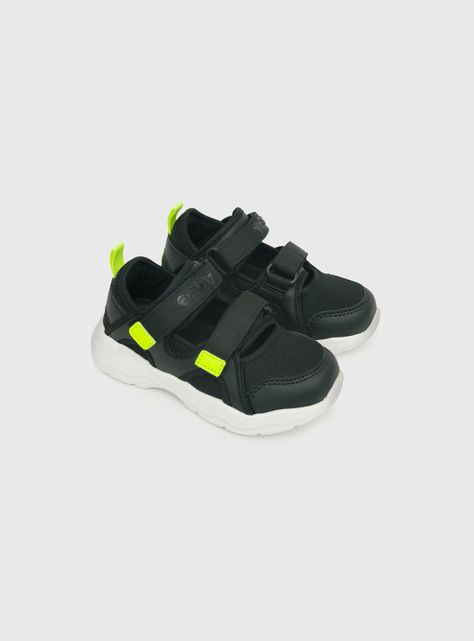 Sandalia De Niño Dos Velcros Negro (21 A 27) Colloky-0