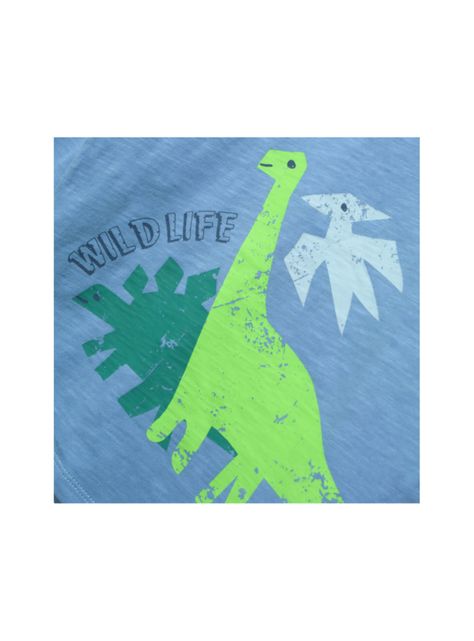 Polera De Bebé Niño Dinosaurios Azul (3 A 36 Meses) Colloky-2