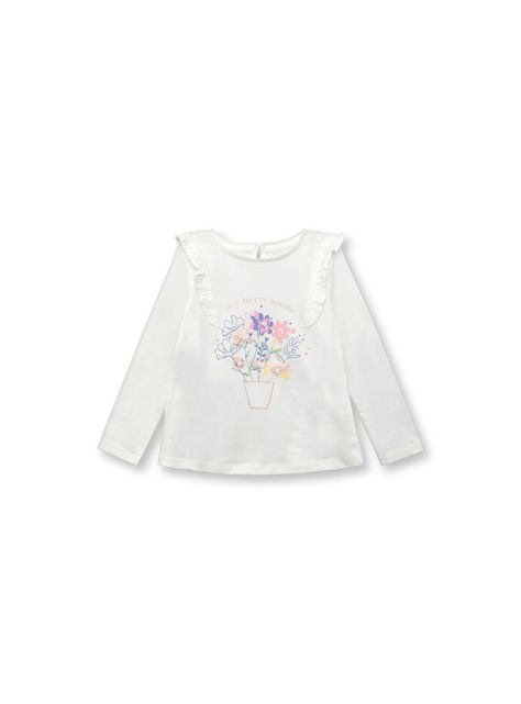 Polera Bebé Niña Flores Blanco (3 A 36 Meses) Colloky-0