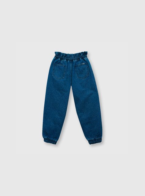 Jeans De Niña Jogger Azul (2 A 12 Años) Colloky-1