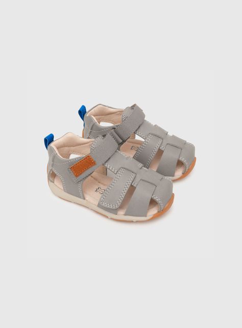 Sandalia Niño 2 Velcros Franciscana Gris (18 A 21) Colloky-0