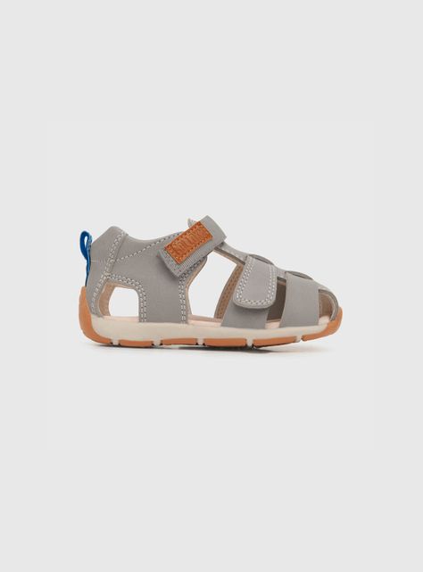 Sandalia Niño 2 Velcros Franciscana Gris (18 A 21) Colloky-1